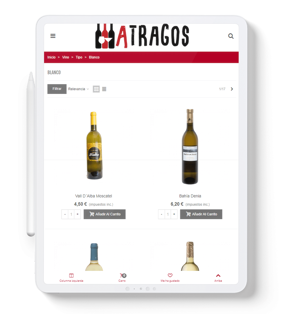 Seccion Atragos - Tablet