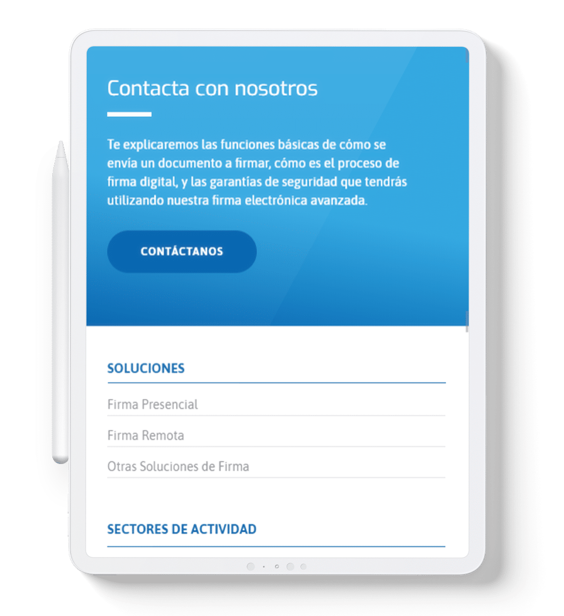 Seccion Firma - Tablet